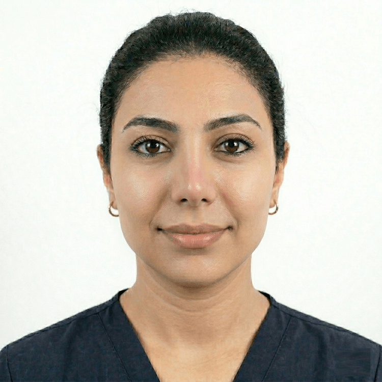 After Buccal Fat Removal, the same woman from Dina Elite shows a chiseled lower face, defined high cheekbones, and a snatched jawline contour. No visible scarring against a pure white background. Premier results for elite patients from Saudi Arabia and UAE.