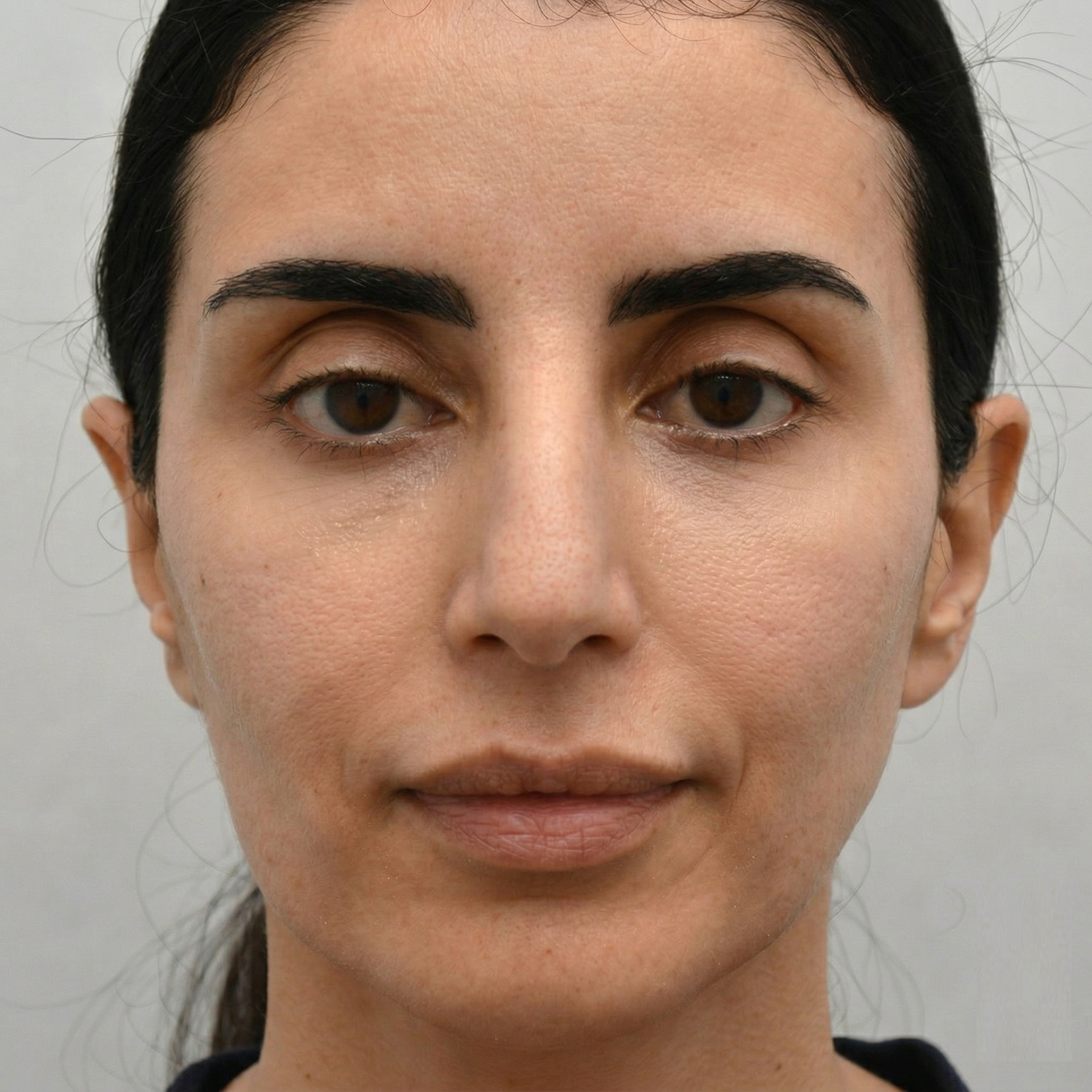 Close-up transformation after Facial Fat Grafting (lipofilling) at Dina Elite Egypt, showing refined, natural volume restoration in the cheeks, lips, and contours with deep hydration. Targets high-end clientele from Saudi Arabia, UAE, and Kuwait.