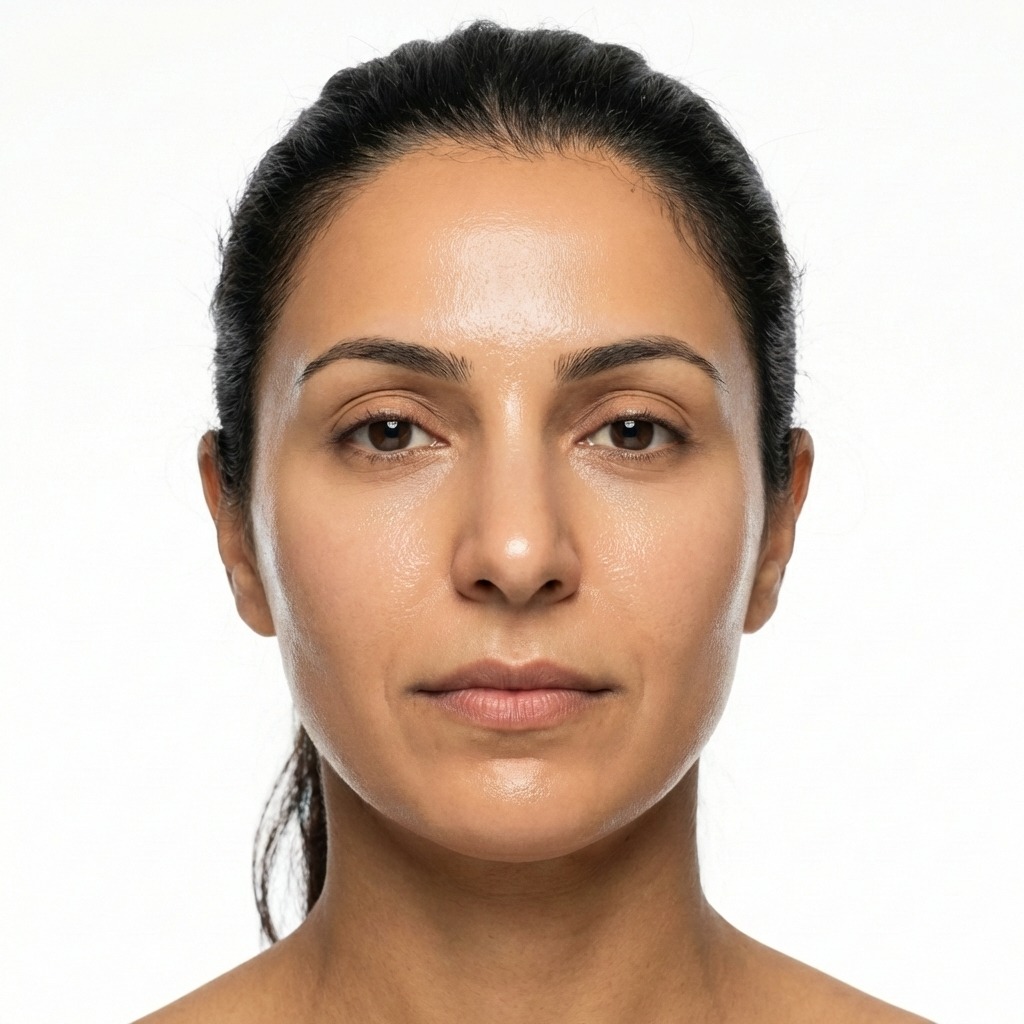Post treatment results after Morpheus8 sessions at Maraya Clinic, Cairo, showing a sharp jawline contour, tightened skin, and improved texture by Dr  Dina Khalil for Dina Elite executive clients 