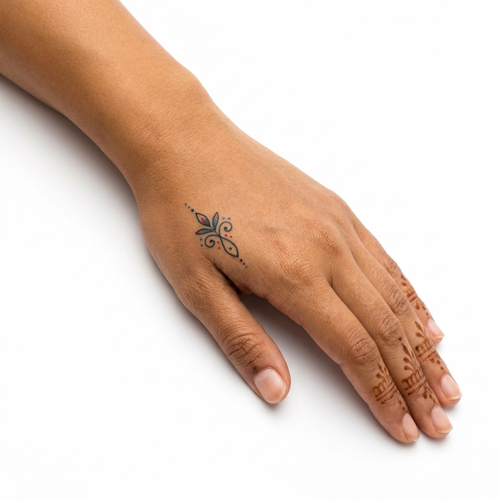 Close up clinical portrait of a woman's lower leg (calf) showing a complex black ink geometric and calligraphy tattoo before Laser Tattoo Removal at Maraya Clinic, Cairo, under the supervision of Dr  Dina Khalil  Identity protected 