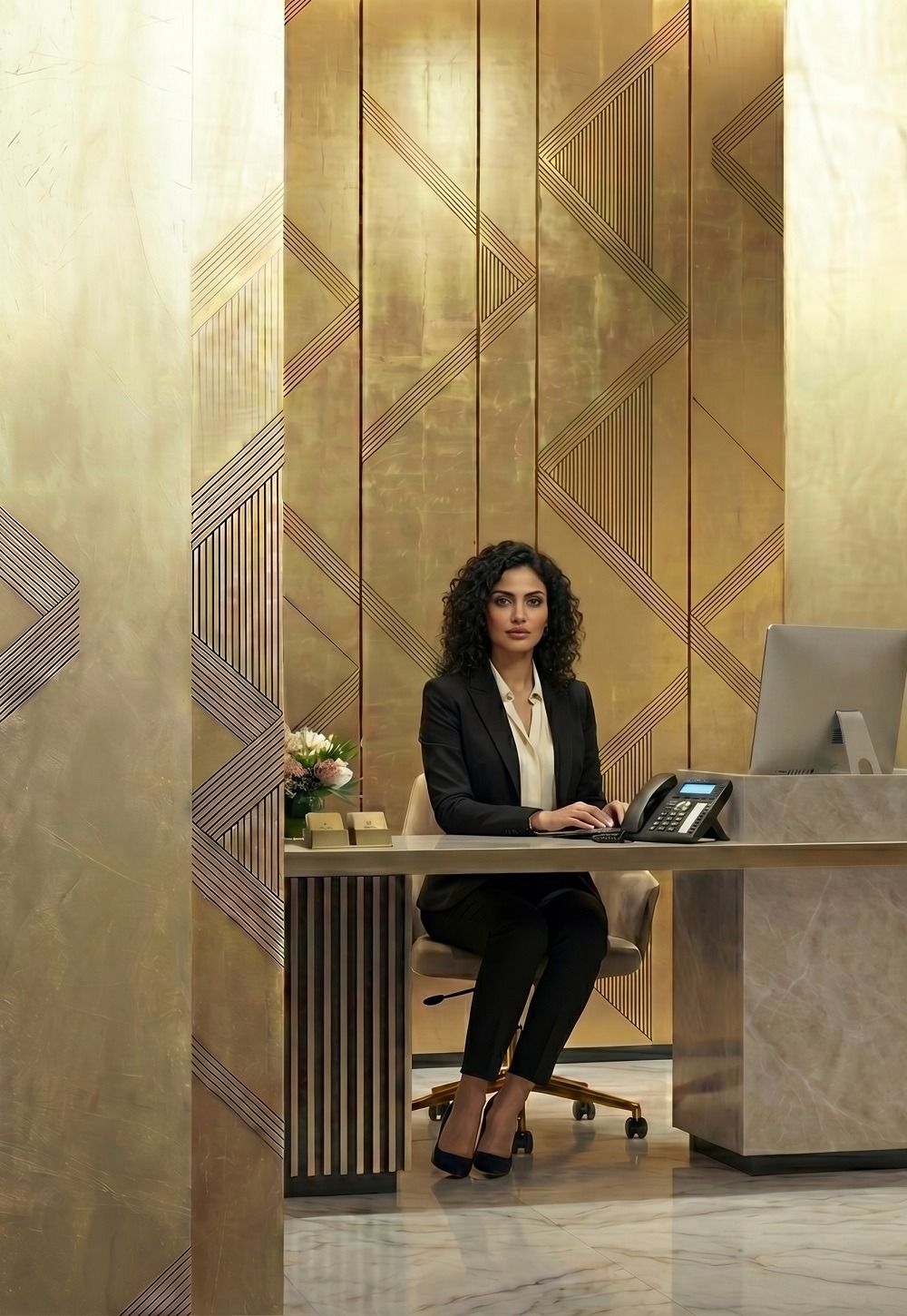 "موظفة استقبال محترفة في مركز تنسيق حجوزات السياحة العلاجية والتجميلية (دينا إيليت)، تدير خدمات كونسيرج متكاملة لعيادات مرايا كلينيك والتجميل في الأردن ومصر ودول الخليج "