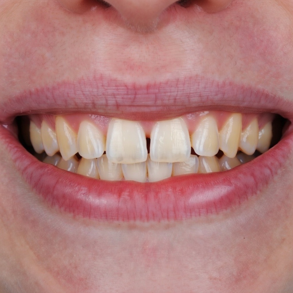 Close up of a patient's radiant smile after successful Gummy Smile Treatment (laser gum contouring and crown lengthening) at Dina Elite, Cairo, showing reduced gum display and longer, full length natural teeth crowns 