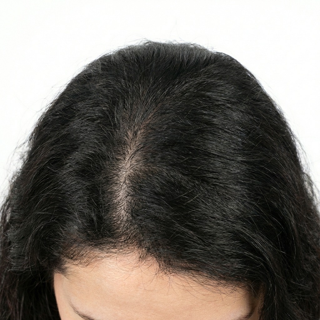 Post procedure clinical result of PRP therapy at Maraya Clinic, Cairo, with Dr  Dina Khalil, showing a flawless, radiant skin glow with increased volume, and significantly denser hair regrowth on the crown area of the scalp  Satisfactory Dina Elite outcome 