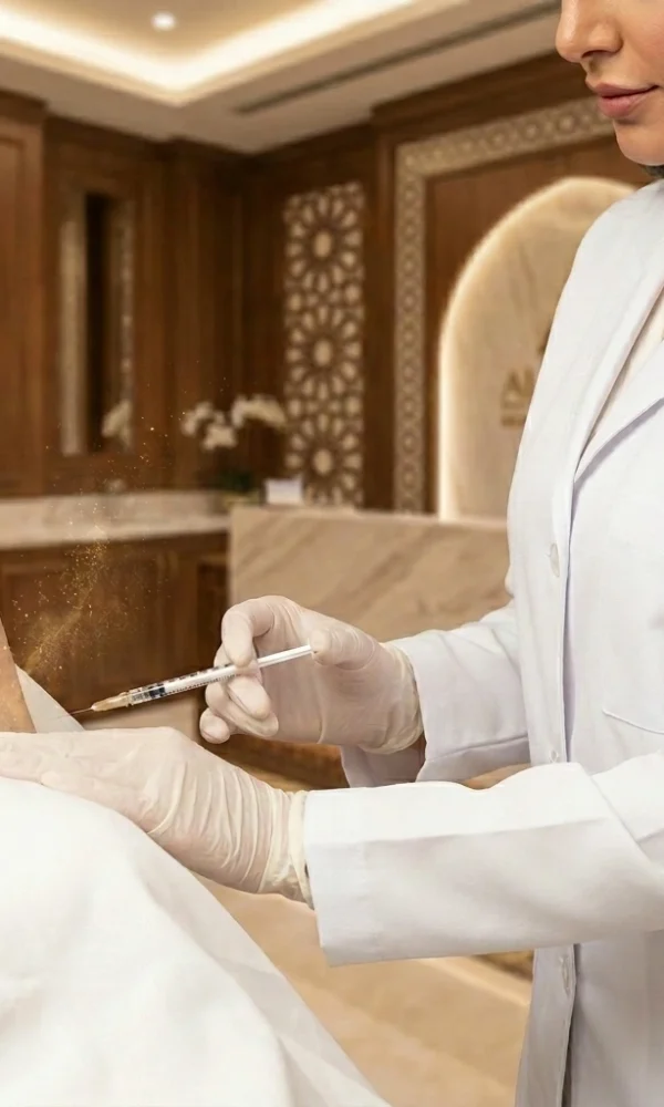 جلسة علاج فرط التعرق بالبوتوكس تحت الإبطين في عيادة الدكتورة دينا خليل بالقاهرة 