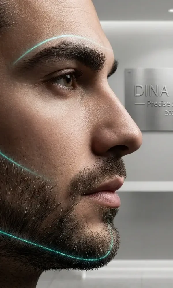 تخطيط رقمي دقيق لزراعة شعر اللحية والحواجب للرجال في مركز Dina Elite