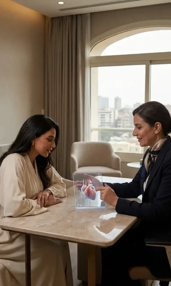 استشارة طبية فاخرة لتنسيق عملية تصغير الثدي ورفعه في مصر لمريضة سعودية في عيادة مرايا كلينك بالقاهرة 