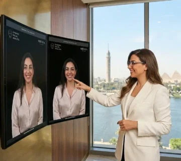 الدكتورة دينا خليل تشرح بروتوكول بوتوكس الدقيق للوجه الطبيعي والتماثل الديناميكي للملامح لعميلة عبر الشاشات الذكية في عيادة مرايا كلينك بالقاهرة  [الملف الشخصي للمستخدم: 1]