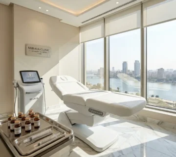 الجناح الطبي المخصص لعملاء السعودية لتطبيق بروتوكولات الجمع بين تقنيات التجميل الفاخرة باستخدام أجهزة شد الجلد وحقن الأمبولات الخلوية في عيادة مرايا كلينك بالقاهرة 