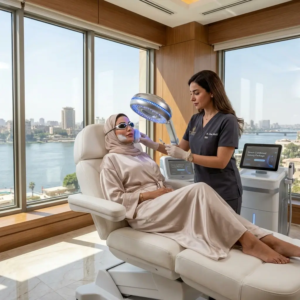 عميلة من السعودية تخضع لجلسة حقن دقيقة ضمن برنامج كيف توفرين في التجميل الفاخر بدون التضحية بالجودة في عيادة مرايا كلينك بالقاهرة