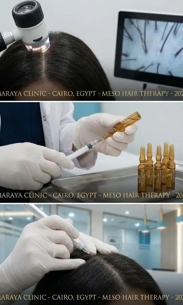 مراحل جلسة ميزو هير لعلاج تساقط الشعر في مصر للمرضى من السعودية داخل عيادة مرايا كلينك 